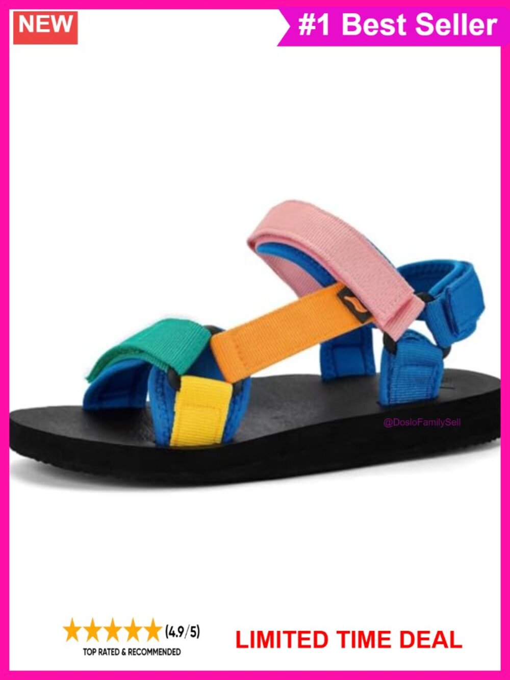 Women's Water Hiking Sandals EVA Footbed Quick-Dry Beach Pool Casual Sport